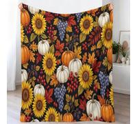 Générique Couverture de Thème Plantes Baies Feuilles Canapé Lit, Plaid de Champêtre Style Ferme Chaise Douce Jeté en Flanelle Imprimée - Polaire Chaud Couvertures pour Chambre Salon, 200x200 cm