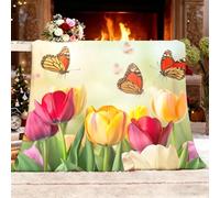 Générique Couverture Douillette Cadeau Rainbow Horizontal Lignes Texture Couvre-lit Couverture de Canapé Chaude et Moelleuse Bleu pour pour la Famille la Femme la Petite Amie Les Amis L 100x130cm