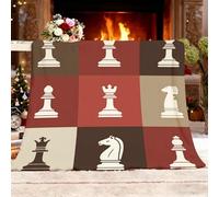 Générique Couverture Douillette Cadeau ThèMe des éChecs Couvre-lit Couverture de Canapé Chaude et Moelleuse Rouge pour pour la Famille la Femme la Petite Amie Les Amis L 100x130cm