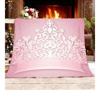Générique Couverture Douillette Fille RêVeuse Couronne Plaid Canape en Flanelle Moelleuse Douce et Chaude Rose Plaid Couverture de Canapé pour Adolescents et Adultes 130x150 cm