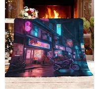 Générique Couverture Douillette Style Japonais NéOns Tendance Plaid Canape en Flanelle Moelleuse Douce et Chaude AtmosphèRe Plaid Couverture de Canapé pour Adolescents et Adultes 180x200 cm