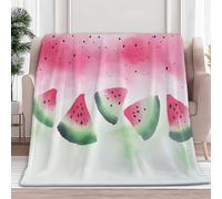 Générique Couverture en Flanelle 130x150 cm Aquarelle Rose Pastèque, Blanc Moelleuse Chaudes 3D Couverture en Polaire Microfibre Légères Couvertures Toutes Saisons pour Voyager Lit Canapé