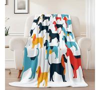 Générique Couverture en Flanelle Blanc, Imprimé Animal Teckel Imprimée Couverture Plaid Sherpa 70 x 100 cm - Doux Couvertures en Laine épaisse et Chaude pour Canapé Sofa