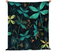 Générique Couverture en Flanelle Douce Et Rétro Insectes Libellules pour Lit, Noir Couverture Polaire ImpriméE pour Enfants Et Adultes - pour Canapé Cadeau De Festival 150 x 200 cm