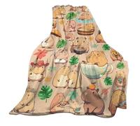 Générique Couverture en Flanelle imprimée Capybaras, châle Polyvalent, Bureau, Snooze, Maison, lit, canapé, jeté de Flanelle