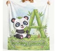Générique Couverture en Flanelle Ultra-Douce Dessin Animal, 150x200 cm | Douillette Couverture Panda bambou fleurs feuillage, Vert flanelle Plaid Décorer Le Canapé, La Chambre à Coucher Et Le Divan