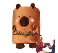 Générique Couverture en peluche Capybara - Couverture animale drôle - Couverture de voyage chaude et confortable, cape à capuche, couverture portable Capybara pour femmes et hommes