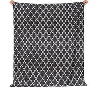 Générique Couverture Flanelle Moelleuse,MarocainGéométriqueSymétrie pour Lit Voyage & Camping - Léger et Moelleux pour Toutes Les Saisons Couverture 100 x 130 cm - Gris Foncé