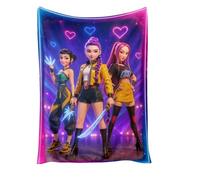 Générique Couverture K-Pop De-Mon Hunters, Huntrix Rumi/Mira/Zoey Couvertures en Molleton de Flanelle Mignonnes Douillettes Moelleuses for Bureau Genouillères Plaids Chauds Audlts et aux enfants-1247