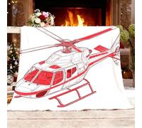 Générique Couverture Plaid Face Doux et Chaud épaissir Dessin Animé HéLicoptèRe Texture Flanelle Douce Chaude et Confortable Blanc pour Domicile Les Voyages et Plein XXL 180x200cm
