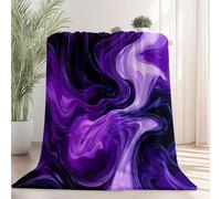 Générique Couverture Plaid Flanelle 150x200 cm Épais Couvertures Polaire d'automne Chaud, Rêve Abstrait Tourbillon Imprimé Moelleuse Légères Violet Couvertures pour Voyager Lit ou Canapé