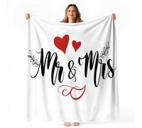 Générique Couverture Plaid Flanelle 220x240 cm Épais Couvertures Polaire d'automne Chaud, Saint-Valentin en Forme De Cœur Imprimé Moelleuse Légères Blanc Couvertures pour Voyager Lit ou Canapé