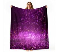 Générique Couverture Plaid Flanelle 80x150 cm Épais Couvertures Polaire d'automne Chaud, Rêve Flash Imprimé Moelleuse Légères Violet Minuit Couvertures pour Voyager Lit ou Canapé