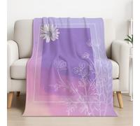 Générique Couverture Plaid Polaire 130cm x 150cm, Rose Violet en Molleton de Flanelle Motif Rêveur Dégradé Lignes Fleurs en Toute Saison Ultra Douce et Légère pour Lit, Canapé et Chaise