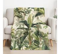 Générique Couverture Plaid Polaire 130cm x 150cm, Vert Beige en Molleton de Flanelle Motif Illustration Doux Exquis Plante en Toute Saison Ultra Douce et Légère pour Lit, Canapé et Chaise