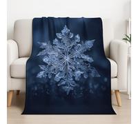 Générique Couverture Plaid Polaire 150cm x 150cm, Bleu en Molleton de Flanelle Motif Illustration Exquis Naturel Flocon de Neige en Toute Saison Ultra Douce et Légère pour Lit, Canapé et Chaise