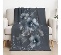 Générique Couverture Plaid Polaire 150cm x 150cm, Gris Noir en Molleton de Flanelle Motif Simple Élégant Luxueux Fleur en Toute Saison Ultra Douce et Légère pour Lit, Canapé et Chaise