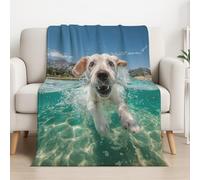 Générique Couverture Plaid Polaire 150cm x 200cm, Blanc en Molleton de Flanelle Motif Illustration Naturel Animal Chiot en Toute Saison Ultra Douce et Légère pour Lit, Canapé et Chaise