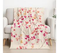 Générique Couverture Plaid Polaire 150cm x 200cm, Rose Beige en Molleton de Flanelle Motif Fantaisie Doux Romantique Fleurs en Toute Saison Ultra Douce et Légère pour Lit, Canapé et Chaise