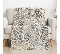 Générique Couverture Plaid Polaire 180cm x 200cm, Beige Marron en Molleton de Flanelle Motif Illustration Élégant Imprimé léopard en Toute Saison Ultra Douce et Légère pour Lit, Canapé et Chaise