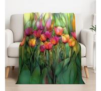 Générique Couverture Plaid Polaire 180cm x 200cm, Vert en Molleton de Flanelle Motif Vibrant Élégant Fleur en Toute Saison Ultra Douce et Légère pour Lit, Canapé et Chaise