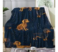 Générique Couverture Polaire 150x200 Teckel, Plaid Chiens Animaux, Couverture Lit 1 Personne, Jeté de Canapé Flanelle Doux, Decoration & Cadeau WS100