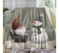 Générique Couverture Polaire 180x200 Bonhomme, Plaid Père Noël, Couverture Lit 1 Personne, Jeté de Canapé Flanelle Doux, Decoration & Cadeau Ac26