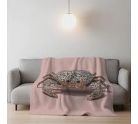 Générique Couverture Polaire 200 x 240 cm Couverture Polaire en Flanelle Douce comme Un Nuage et Apaisante Polyvalente Applicable au Canapé et au Lit Plaid Rose Orné Mignon Animaux Crabe