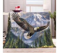 Générique Couverture Polaire 220x240 cm Aigle des Montagnes des Neiges Moelleuse Couverture Polaire Flanelle, Jeté de Canapé Couverture Chaude et Douce en Peluche Plaid Polaire