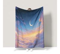 Générique Couverture Polaire 230 x 270 cm Couverture Polaire en Flanelle Douce comme Un Nuage et Apaisante Applicable au Canapé et au Lit Onirique Paysage Nuages Rose Plaid