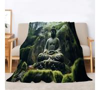 Générique Couverture Polaire Bouddha, Collines Vertes Imprimée Motif Couverture Lit en Flanelle 2 Personnes Plaid Polaire pour Adultes, 180x200 Microfibre Douce et Chaude mg1217