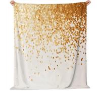 Générique Couverture Polaire en Flanelle 130x150 cm - Imprimé Luxe Paillettes Hiver Chaude Douce Moelleuse Jeté de Canapé, Beige Microfibre Couverture de Lit Convient Adulte et Enfant