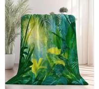 Générique Couverture Polaire en Flanelle 80x150 cm, Paysage Naturel Jungle Imprimée Douce Et Fluffy Vert Couverture - pour Adolescent Et Adultes Adaptée Au Lit Et Au Canapé