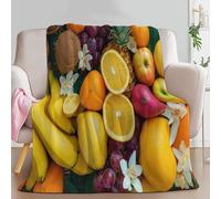 Générique Couverture Polaire Flanelle 150 x 200 cm, Plaid Doux Moderne Fruit Vibrant Floral pour Adultes Enfants - Couverture de Lit Jeté de Canapé pour Bureau Chambre Canapé et Chaise, Jaune