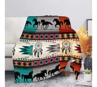 Générique Couverture Polaire Flanelle Attrape-rêves Plaid 3D Impression Cheval Couverture Douce Et Chaude, pour Canapé Lit Sofa Chambre Jeté, Plaid Anti-Pilling Hypoallergénique - 50x60inch