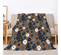 Générique Couverture Polaire Flanelle Fleurs Plaid 3D Impression Blue Couverture Douce Et Chaude, pour Canapé Lit Sofa Chambre Jeté, Plaid Anti-Pilling Hypoallergénique - 60x80inch·A1408