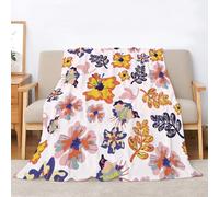 Générique Couverture Polaire Flanelle Fleurs Plaid 3D Impression Fresh and Light Couverture Douce Et Chaude, pour Canapé Lit Sofa Chambre Jeté, Plaid Anti-Pilling Hypoallergénique - 60x80inch·A682