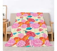 Générique Couverture Polaire Flanelle Rose Plaid 3D Impression Fresh and Light Couverture Douce Et Chaude, pour Canapé Lit Sofa Chambre Jeté, Plaid Anti-Pilling Hypoallergénique - 80x90inch·A114
