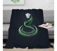 Générique Couverture Polaire Flanelle Serpent Plaid 3D Impression Vert Couverture Douce Et Chaude, pour Canapé Lit Sofa Chambre Jeté, Plaid Anti-Pilling Hypoallergénique - 70x80inch
