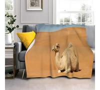 Générique Couverture Polaire Lama Marron, 3D Couverture Plaid Animal Microfibre, Chaud et Doux Couverture Canapé/Couvre Lit/Couvertures pour Voyager （140x200cm） AL2349