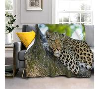 Générique Couverture Polaire Léopard, 3D Couverture Plaid Animaux Microfibre, Chaud et Doux Couverture Canapé/Couvre Lit/Couvertures pour Voyager （70x100cm） AL1064