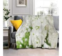 Générique Couverture Polaire Rose Blanche, 3D Couverture Plaid Fleur Microfibre, Chaud et Doux Couverture Canapé/Couvre Lit/Couvertures pour Voyager （150x200cm） AL2266