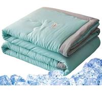 Générique Couverture Rafraîchissante pour L'été pour Les Nuits Chaudes Tissu Froid Toucher Qui Absorbe Chaleur Corporelle Légère Portable Elle Est pour Canapé Lit(Light Green,180x220cm)