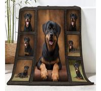 Générique Couverture Sherpa 220x240 cm, Plaid Polaire en Flanelle | Doux Plaid imprimée Collage Vintage pour adultes enfants Animaux Chiens Herbe Sauvage Couverture pour Canapé Camping