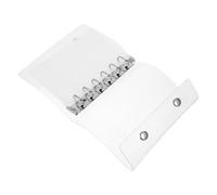 Générique Couverture transparente pour cahier A7 avec 6 trous et fermeture à pression, classeur PVC avec bouton, 10 pochettes rechargeables adaptées à usage bureau et voyage