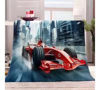 Générique Couverture Voiture De Course De Formule Rouge 100x130 cm Plaid Jeté de Canapé en Flanelle, Couverture Lit Douce et Moelleuse, Couverture Polaire Sherpa, pour Camping et Voyage