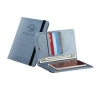 Générique Couvertures de Passeport d'affaires Léger Blocage Signal | Étui Portefeuille en Similicuir Porte-Cartes Pochette Passeport Fine Portefeuille Organisateur Multifonction