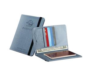 Générique Couvertures de Passeport d'affaires Léger Blocage Signal | Étui Portefeuille en Similicuir Porte-Cartes Pochette Passeport Fine Portefeuille Organisateur Multifonction