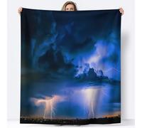 Générique Couvertures Plaids 180 x 200 cm Photographie Orage Plaid Polaire Couvertures, Bleu Foncé Douce et Chaude Plaid Jeté de Canapé Flanelle Couverture Bébé Bureau Sieste Couverture