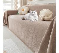 Générique Couvre Canapé 1 2 3 4 Places CombinéE avec Franges Housse De Canapé Anti Griffe Chat Canape Jete De Canape Grande Convient à Toutes Les Saisons(Khaki 1,180x150cm)